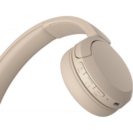 Sony WH-CH520 - Headphones with mic - on-ear - Bluetooth - wireless - beige - 1