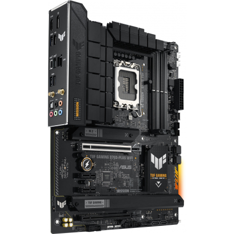 ASUS TUF GAMING B760-PLUS WIFI - Motherboard - ATX - LGA1700 Socket - B760 Chipset - USB 3.2 Gen 1, USB 3.2 Gen 2, USB-C 3.2 Gen2, USB-C 3.2 Gen 2x2 - 2.5 Gigabit LAN, Wi-Fi 6, Bluetooth - onboard graphics (CPU required) - HD Audio (8-channel) - 1