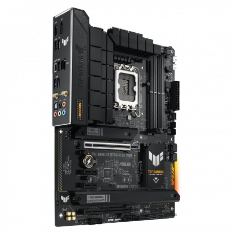 ASUS TUF GAMING B760-PLUS WIFI - Motherboard - ATX - LGA1700 Socket - B760 Chipset - USB 3.2 Gen 1, USB 3.2 Gen 2, USB-C 3.2 Gen2, USB-C 3.2 Gen 2x2 - 2.5 Gigabit LAN, Wi-Fi 6, Bluetooth - onboard graphics (CPU required) - HD Audio (8-channel) - 7