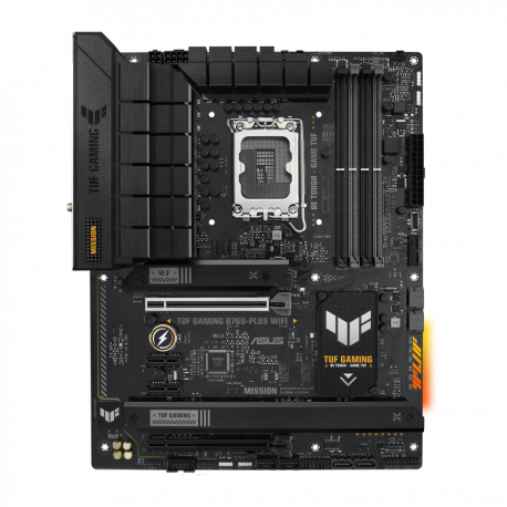 ASUS TUF GAMING B760-PLUS WIFI - Motherboard - ATX - LGA1700 Socket - B760 Chipset - USB 3.2 Gen 1, USB 3.2 Gen 2, USB-C 3.2 Gen2, USB-C 3.2 Gen 2x2 - 2.5 Gigabit LAN, Wi-Fi 6, Bluetooth - onboard graphics (CPU required) - HD Audio (8-channel) - 14