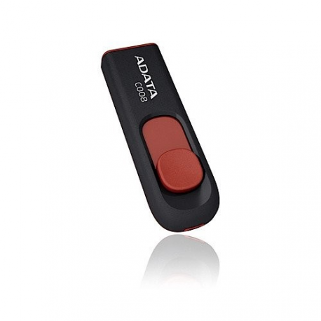 ADATA Classic Series C008 - USB flash drive - 64 GB - USB 2.0 - black, red - 1