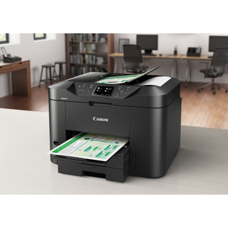 Canon MAXIFY MB2750 - Multifunction printer - colour - ink-jet - A4 (210 x 297 mm), Legal (216 x 356 mm) (original) - A4 / Legal (media) - up to 22 ppm (copying) - up to 24 ipm (printing) - 500 sheets - 33.6 Kbps - USB 2.0, LAN, Wi-Fi(n), USB host - 6