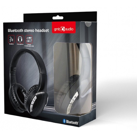 GMB Audio - Headphones with mic - full size - Bluetooth - wireless, wired - 3.5 mm jack - black - 2