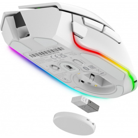 Razer Basilisk V3 pro - Mouse - ergonomic - right-handed - optical - 11 buttons - wireless, wired - Bluetooth, 2.4 GHz - USB wireless receiver - white - 3