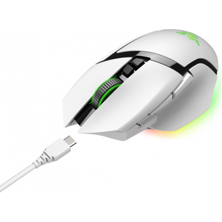 Razer Basilisk V3 pro - Mouse - ergonomic - right-handed - optical - 11 buttons - wireless, wired - Bluetooth, 2.4 GHz - USB wireless receiver - white - 4