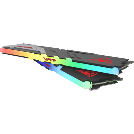 Patriot Viper Venom RGB DDR5 series - DDR5 - kit - 32 GB: 2 x 16 GB - DIMM 288-pin - 6000 MHz / PC5-48000 - CL36 - 1.25 V - unbuffered - on-die ECC - silver, matte black - 2