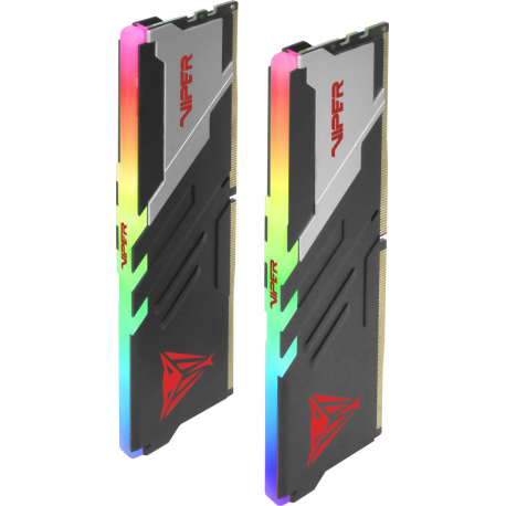 Patriot Viper Venom RGB DDR5 series - DDR5 - kit - 32 GB: 2 x 16 GB - DIMM 288-pin - 6000 MHz / PC5-48000 - CL36 - 1.25 V - unbuffered - on-die ECC - silver, matte black - 8