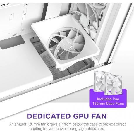 NZXT H series H5 Flow - Mid tower - extended ATX - windowed side panel (tempered glass) - no power supply - white - USB/Audio - 11