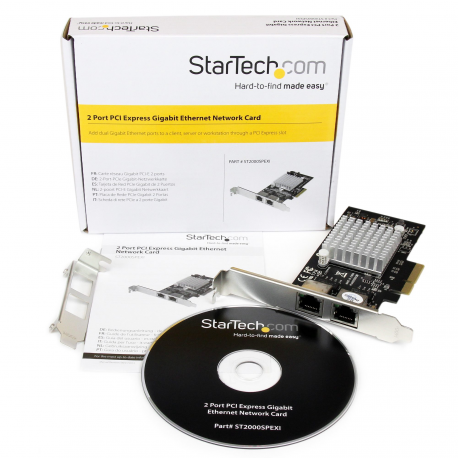 StarTech.com Dual Port PCI Express (PCIe x4) Gigabit Ethernet Server Adapter - 2 Port Network Card - Intel i350 NIC - GbE Network Card (ST2000SPEXI) - Network adapter - PCIe 2.1 x4 - Gigabit Ethernet x 2 - 4