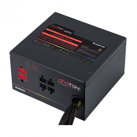 Chieftec Photon Series CTG-650C-RGB - Power supply (internal) - ATX12V 2.3/ EPS12V - AC 230 V - 650 Watt - active PFC - 3