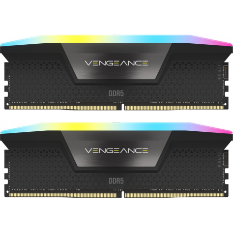 CORSAIR Vengeance RGB - DDR5 - kit - 32 GB: 2 x 16 GB - DIMM 288-pin - 6400 MHz / PC5-51200 - CL36 - black - 0