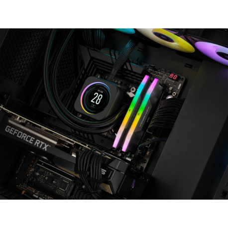 CORSAIR Vengeance RGB - DDR5 - kit - 32 GB: 2 x 16 GB - DIMM 288-pin - 6400 MHz / PC5-51200 - CL36 - black - 5