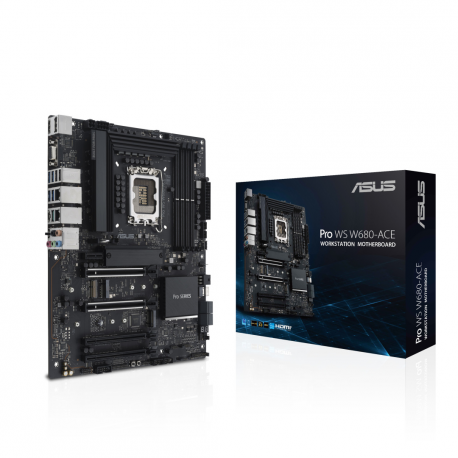 ASUS Pro WS W680-ACE - Motherboard - ATX - LGA1700 Socket - W680 Chipset - USB 3.2 Gen 1, USB 3.2 Gen 2, USB-C 3.2 Gen2, USB-C 3.2 Gen 2x2 - 2 x 2.5 Gigabit LAN - onboard graphics (CPU required) - HD Audio (8-channel) - 14