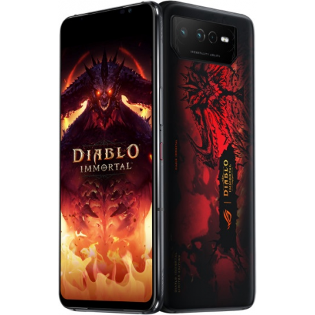 ASUS ROG Phone 6 - Diablo Immortal Edition - 5G smartphone - dual-SIM - RAM 16 GB  /  Internal Memory 512 GB - OLED display - 6.78" - 2448 x 1080 pixels (165 Hz) - 3x rear cameras 50 MP, 13 MP, 5 MP - front camera 12 MP - hellfire red - 2