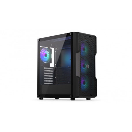 Endorfy Regnum 400 ARGB - PC case - ATX - windowed side panel (tempered glass) - no power supply (ATX) - black - USB / Audio - 11