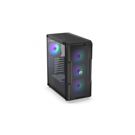 Endorfy Regnum 400 ARGB - PC case - ATX - windowed side panel (tempered glass) - no power supply (ATX) - black - USB / Audio - 17