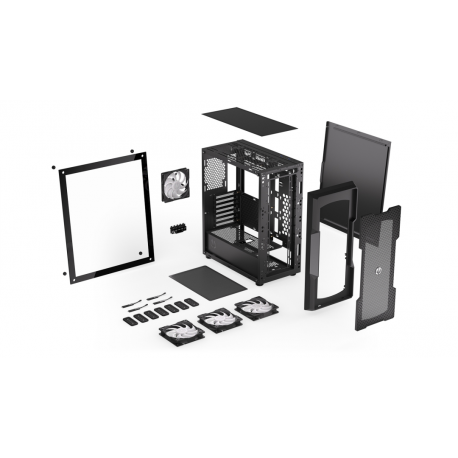 Endorfy Regnum 400 ARGB - PC case - ATX - windowed side panel (tempered glass) - no power supply (ATX) - black - USB / Audio - 38