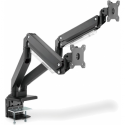 DIGITUS - Mounting kit (desk clamp mount, 2 VESA mount brackets, 2 x swivel arms) - for 2 LCD display/ curved LCD display - gas spring - plastic, aluminium, steel - matte black - screen size: 15"-35" - C-clamp