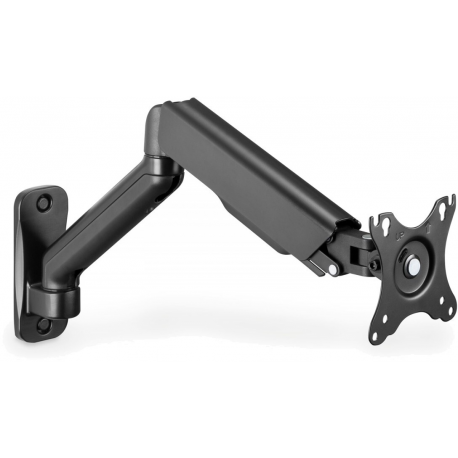 DIGITUS - Mounting kit (wall mount) - for LCD display/ curved LCD display - gas spring, swivel arm - plastic, aluminium, steel - black - screen size: 17"-32" - 2