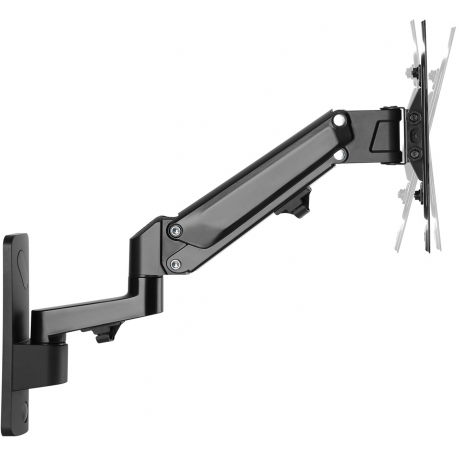 DIGITUS - Mounting kit (wall mount) - for LCD display/ curved LCD display - gas spring, swivel arm - plastic, aluminium, steel - matte black - screen size: 17"-43" - 2