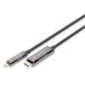 DIGITUS - USB cable - 24 pin USB-C (M) to 24 pin USB-C (M) - DisplayPort 1.2 - 20 m - Active Optical Cable (AOC), 4K60Hz support, 1920 x 1080 at 120 Hz support, DP Alt mode support - black