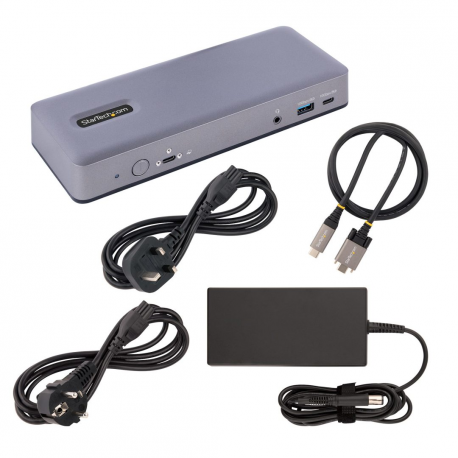 StarTech.com USB-C Docking Station - Multi Monitor HDMI / DP / DP Alt Mode USB-C Dock - 3x 4K30 / 2x 4K60 - 7-Port USB Hub - 60W Power Delivery - GbE - 3.5mm Audio - Works With Chromebook certified - Docking station - USB-C / Thunderbolt 3 / Thunderbolt 4 - 2 x HDMI, 2 x DP, USB-C - GigE - 60 Watt - 5