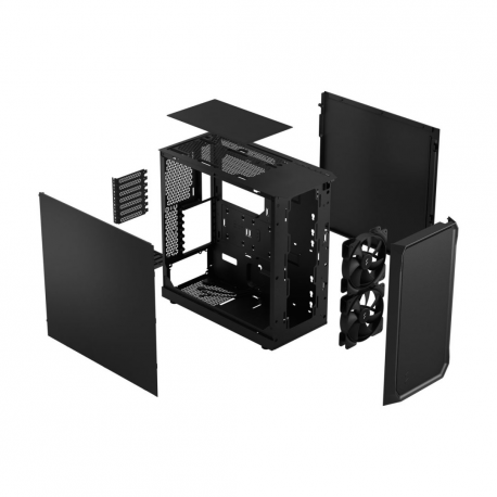 Fractal Design Focus 2 RGB - Tower - ATX - no power supply (ATX) - black solid - USB/Audio - 20