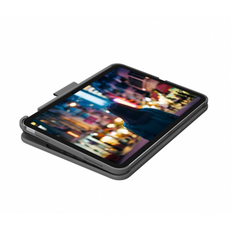Logitech Slim Folio - Keyboard and folio case - wireless - Bluetooth LE - QWERTY - US International - oxford grey - 2