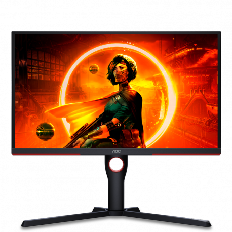AOC Gaming 25G3ZM / BK - G3 Series - LED monitor - gaming - 25" (24.5" viewable) - 1920 x 1080 Full HD (1080p) @ 240 Hz - VA - 300 cd / m² - 3000:1 - 0.5 ms - 2xHDMI, DisplayPort - black, red - 12