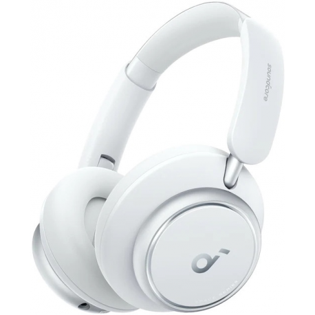 Soundcore Space Q45 - Headphones with mic - full size - Bluetooth - wireless, wired - active noise cancelling - 3.5 mm jack - white - 0