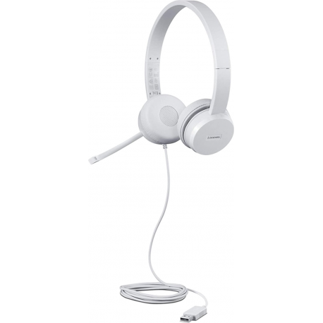 Lenovo 110 - Headset - on-ear - wired - USB-A - for IdeaPad S340-14; ThinkCentre M90a Gen 3; M90a Pro Gen 3; M90q Gen 2; M90t Gen 3 - 2