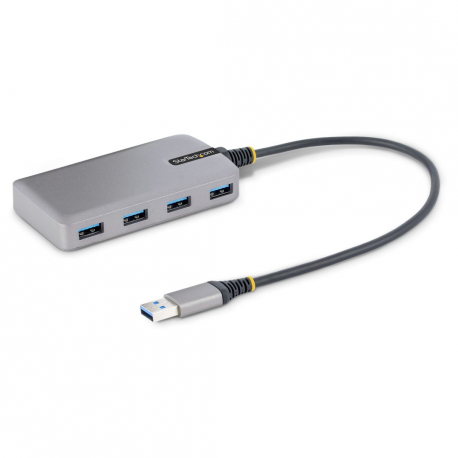 StarTech.com 4-Port USB Hub, USB 3.0 5Gbps, Bus Powered, USB-A to 4x USB-A Hub with Optional Auxiliary Power Input, Portable Desktop / Laptop USB Hub with 1ft (30cm) Attached Cable - USB Expansion Hub (5G4AB-USB-A-HUB) - Hub - 4 x USB 3.2 Gen 1 + 1 x micro-USB - desktop - 0