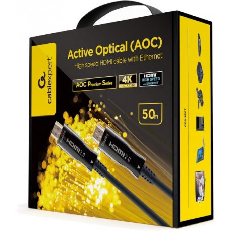 Cablexpert - High Speed - HDMI cable - HDMI male to HDMI male - 50 m - fibre optic - Active Optical Cable (AOC) - 1