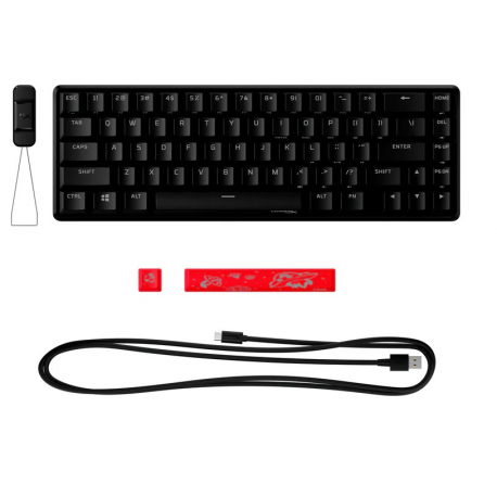 HyperX Alloy Origins 65 - Keyboard - backlit - USB-C - QWERTY - US - key switch: HyperX Red - black - for Xbox One, Xbox One S, Xbox One S All-Digital Edition, Xbox One X, Xbox Series S, Xbox Series X; Sony PlayStation 4, Sony PlayStation 5 - 5