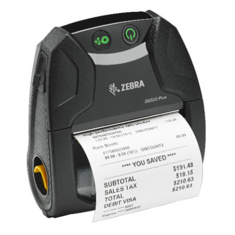 Zebra ZQ320 Plus - Receipt printer - direct thermal - Roll (8 cm) - 203 dpi - up to 101.6 mm/sec - USB 2.0, NFC, Bluetooth 4.0 LE - tear bar - black - 1