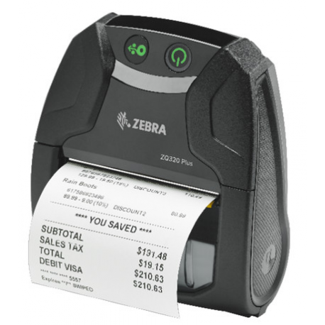 Zebra ZQ320 Plus - Receipt printer - direct thermal - Roll (8 cm) - 203 dpi - up to 101.6 mm/sec - USB 2.0, NFC, Bluetooth 4.0 LE - tear bar - black - 4