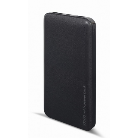 Gembird PB10-02 - Power bank - 10000 mAh - 12 Watt - 2 A - 2 output connectors (USB) - black - 2
