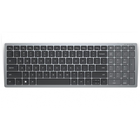 Dell Multi-Device KB740 - Keyboard - compact - wireless - 2.4 GHz, Bluetooth 5.0 - QWERTY - US International - titan grey - with 3 years Advanced Exchange Service - 0
