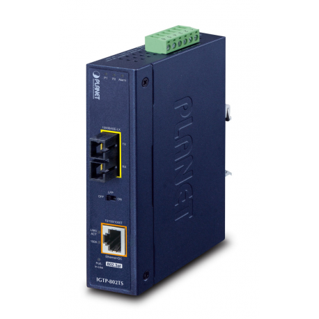 PLANET IGTP-802TS - Fibre media converter - GigE - 10Base-T, 1000Base-LX, 100Base-TX, 1000Base-T - SC single-mode  /  RJ-45 - up to 20 km - 1310 nm - TAA Compliant - 0