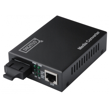 DIGITUS DN-82020-1 - Fibre media converter - 100Mb LAN - 10Base-T, 100Base-FX, 100Base-TX - RJ-45 / SC multi-mode - up to 2 km - 1310 nm - 0