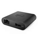 Dell DA200 - External video adapter - USB-C - D-Sub, HDMI - black - for Inspiron 17 77XX; Latitude 3590, 7389 2-in-1, 73XX; Precision 5520; XPS 12 9250, 15 9575