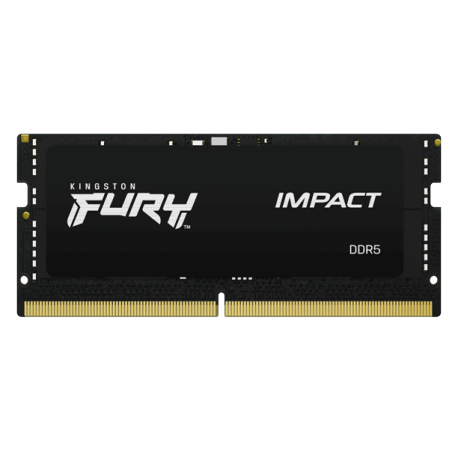 Kingston FURY Impact - DDR5 - module - 16 GB - SO-DIMM 262-pin - 3200 MHz  /  PC5-51200 - CL38 - 1.35 V - unbuffered - on-die ECC - black - 0