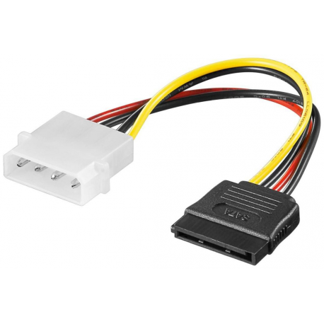 MicroConnect - Power adapter - 4 PIN internal power (M) to SATA power (M) - 0