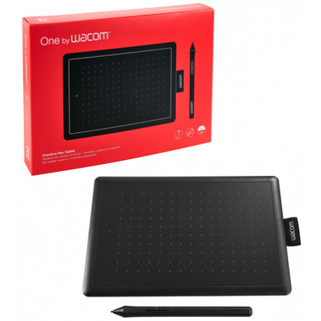 Wacom One by Wacom - Digitiser - right and left-handed - 15.2 x 9.5 cm - electromagnetic - wired - USB - black, red - 1
