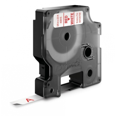 DYMO D1 - Glossy - red on white - Roll (0.9 cm x 7 m) 1 cassette(s) tape - for LabelMANAGER - 1