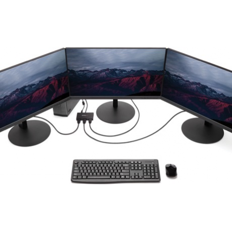 StarTech.com 3-Port MST Hub, DisplayPort to Triple HDMI Monitors, 4K 60Hz, DP 1.4 Multi-Monitor Video Adapter with 1ft (30cm) Built-in Cable, USB Powered, Windows Only - Multi-Stream Transport Hub (MST14DP123HD) - Video / audio switch - 3 x HDMI - desktop - 2