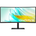 Samsung ViewFinity S6 S34C652UAU - S65UC Series - LED monitor - curved - 34" - 3440 x 1440 UWQHD @ 100 Hz - VA - 350 cd / m² - 3000:1 - HDR10 - 5 ms - HDMI, DisplayPort, USB-C - speakers - black