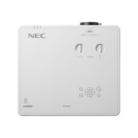NEC PE506UL - 3LCD projector - 5200 lumens - WUXGA (1920 x 1200) - 16:10 - 4K - zoom lens - LAN - white - 6