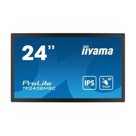 iiyama ProLite TF2438MSC-B1 - LED monitor - 24" (23.8" viewable) - open frame - touchscreen - 1920 x 1080 Full HD (1080p) - IPS - 600 cd / m² - 1000:1 - 5 ms - speakers - black, matte - 0