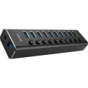 Lindy - Hub - with on / off switches - 10 x SuperSpeed USB 3.0 - desktop